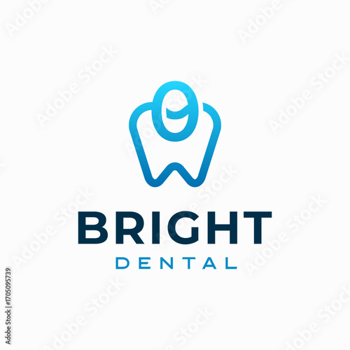 Letter O Dental Clinic Logo Tooth abstract design vector template Linear style. Dentist stomatology medical doctor Logotype concept icon