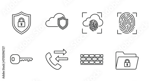 Vector illustration of security and technology icons