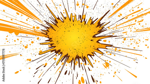 Comic yellow burst isolated on a transparent background