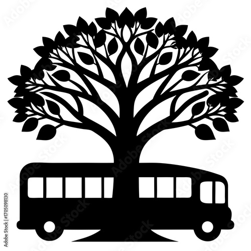 Tree silhouette on white background