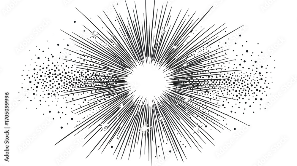 Fototapeta premium doodle shine sunburst sparkle ray elements isolated on a transparent background