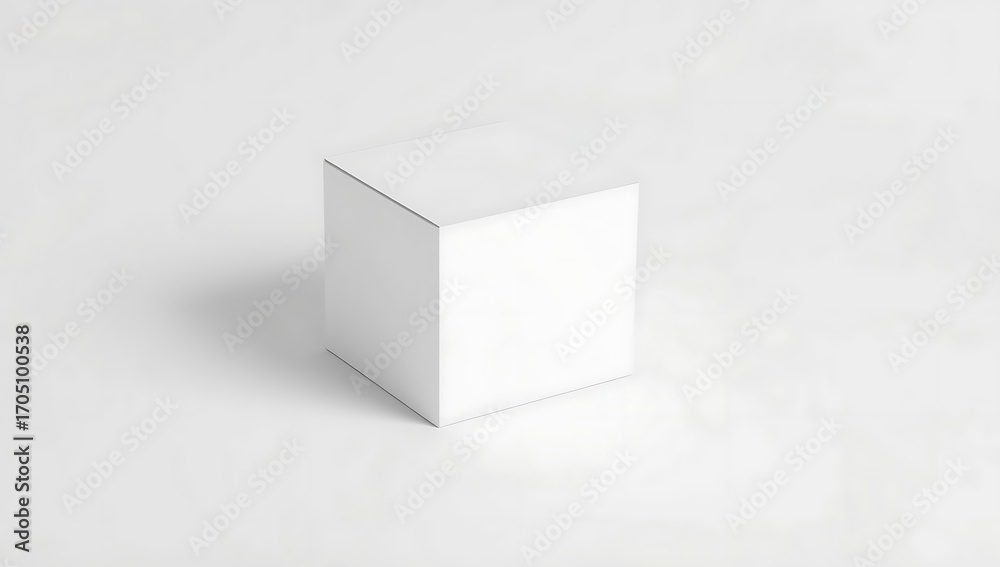 Naklejka premium Blank White Cube Box Mockup