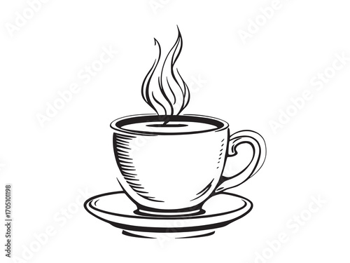 Steaming coffee cup brightens gloomy day