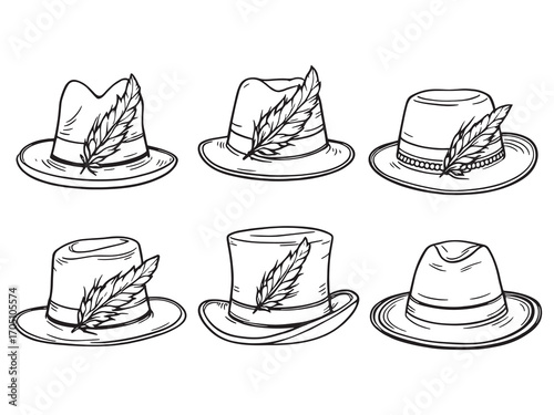 Stylish hat with feather and elegance