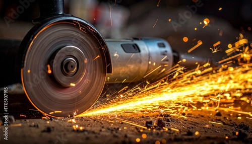 sparks from a grinder