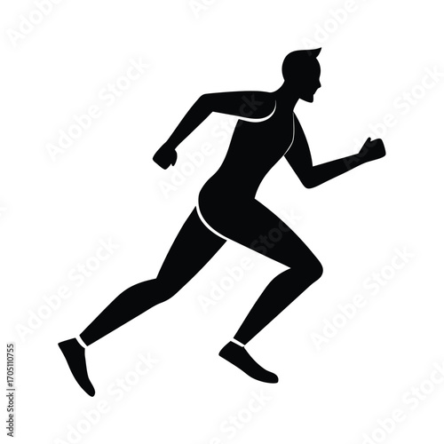 running man silhouette design, running athlete silhouette art, jogger man black silhouette, marathon runner silhouette vector, fitness running man outline