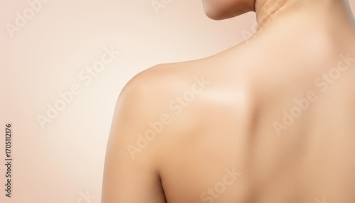 Closeup of Smooth and Glowing Skin on Back, Showcasing a Healthy Complexion with Upscale Quality in a Macro Perspective