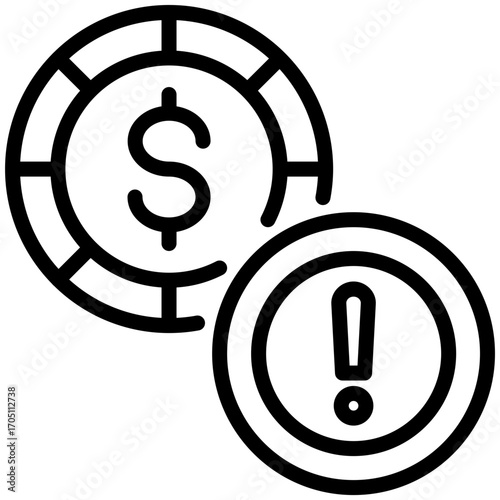 financial risk icon isolated on white background. vector illustration icon for investment