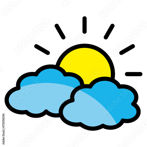 Partly Cloudy  Icon Element For Design