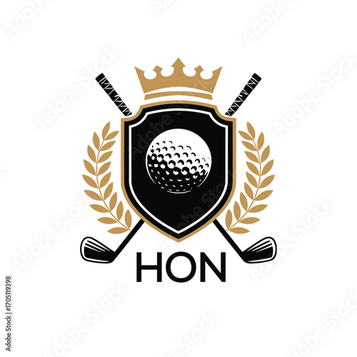 HON Luxury Company logo. HON Golf Club logo design for entrepreneur and business. HON Sports Vector best icon.
