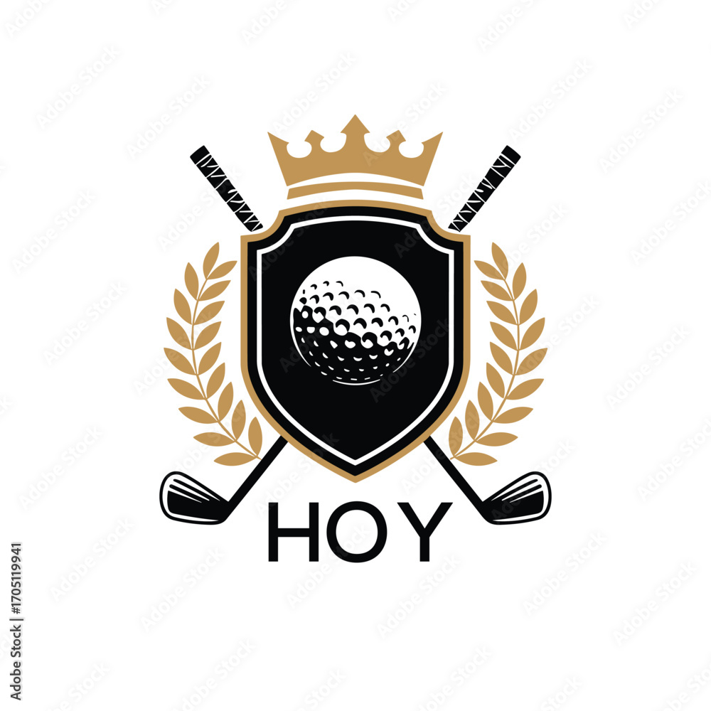 Obraz premium HOY Luxury Company logo. HOY Golf Club logo design for entrepreneur and business. HOY Sports Vector best icon.