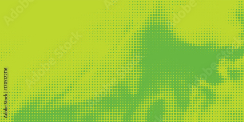 abstract green banner background with diagonal stripes and dot halftone.modern