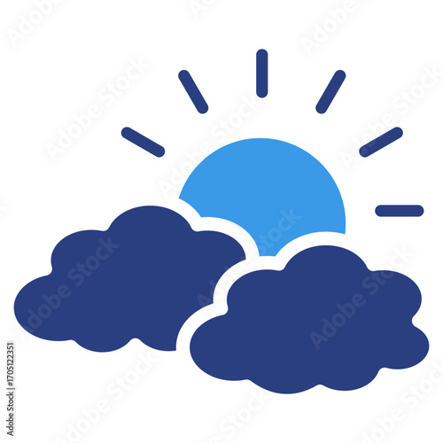 Partly Cloudy  Icon Element For Design