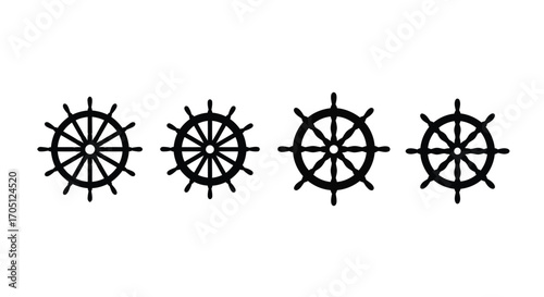 Collection of vintage nautical ship wheels for maritime and sailing projects vector