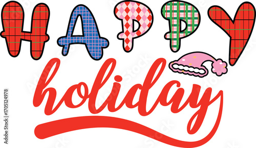 Happy Holiday  Retro Funny Christmas T-SHIRT DESIGN