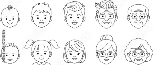 Diverse faces showcase the beautiful spectrum of human life from infancy to old age.