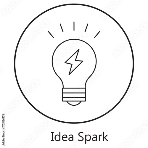 Idea Spark Icon, How to Spark New Ideas for Innovation, The Power of an Idea Spark in Creativity, Idea Spark Techniques to Boost Inspiration, Turning an Idea Spark into Reality, vector