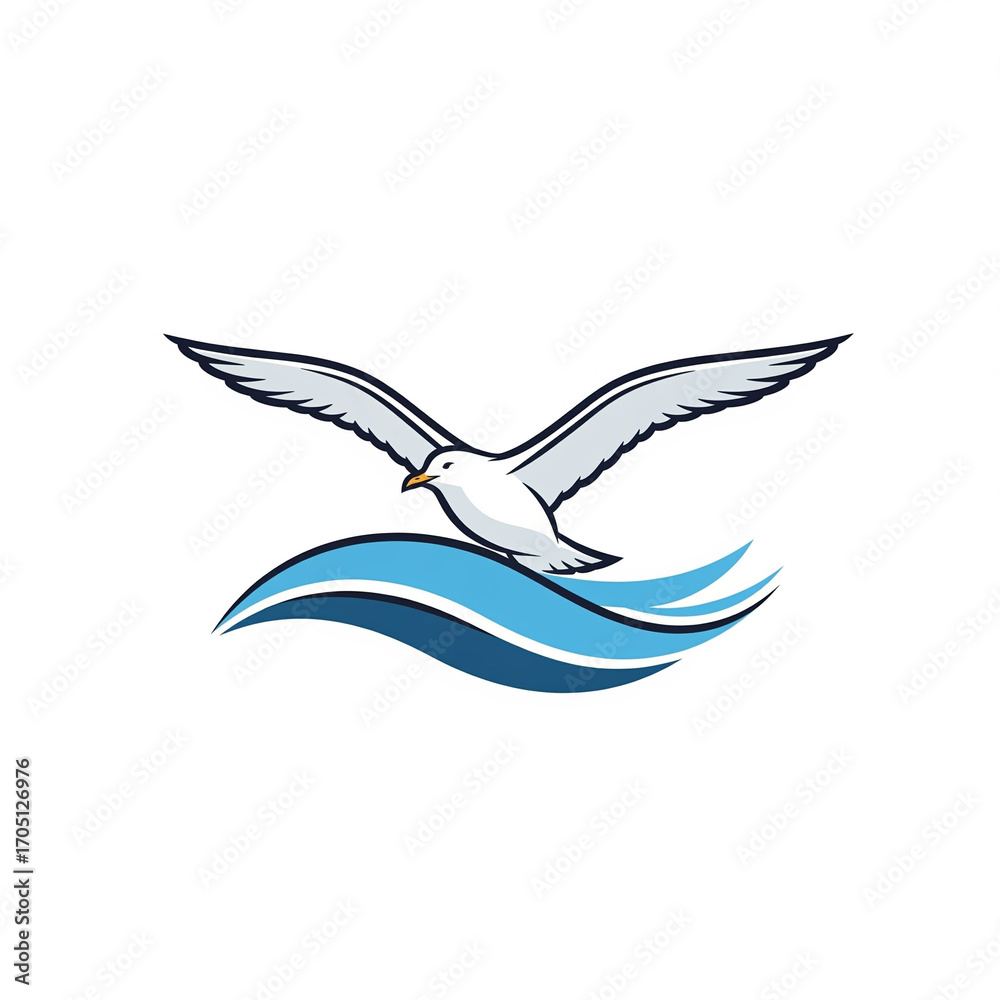 Obraz premium vector illustration of a flying bird