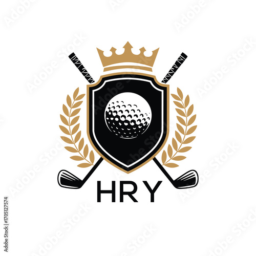 HRY Luxury Company logo. HRY Golf Club logo design for entrepreneur and business. HRY Sports Vector best icon.
