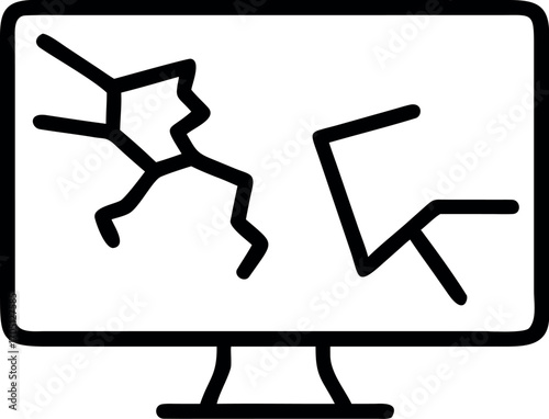 Vector art of broken screen for repair service