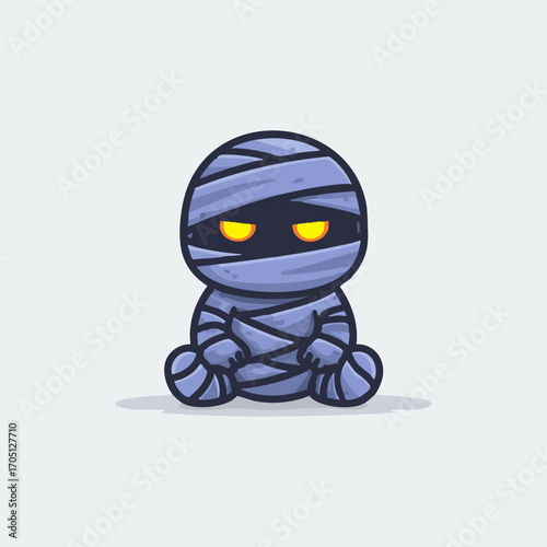 Spooky Mummy Cartoon Vector Illustration