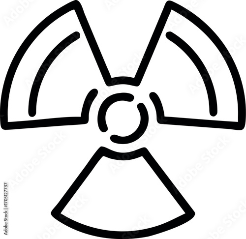 Vector art of radioactive symbol with radiation
