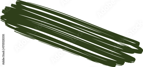 Abstract dark green brush strokes on a white background.