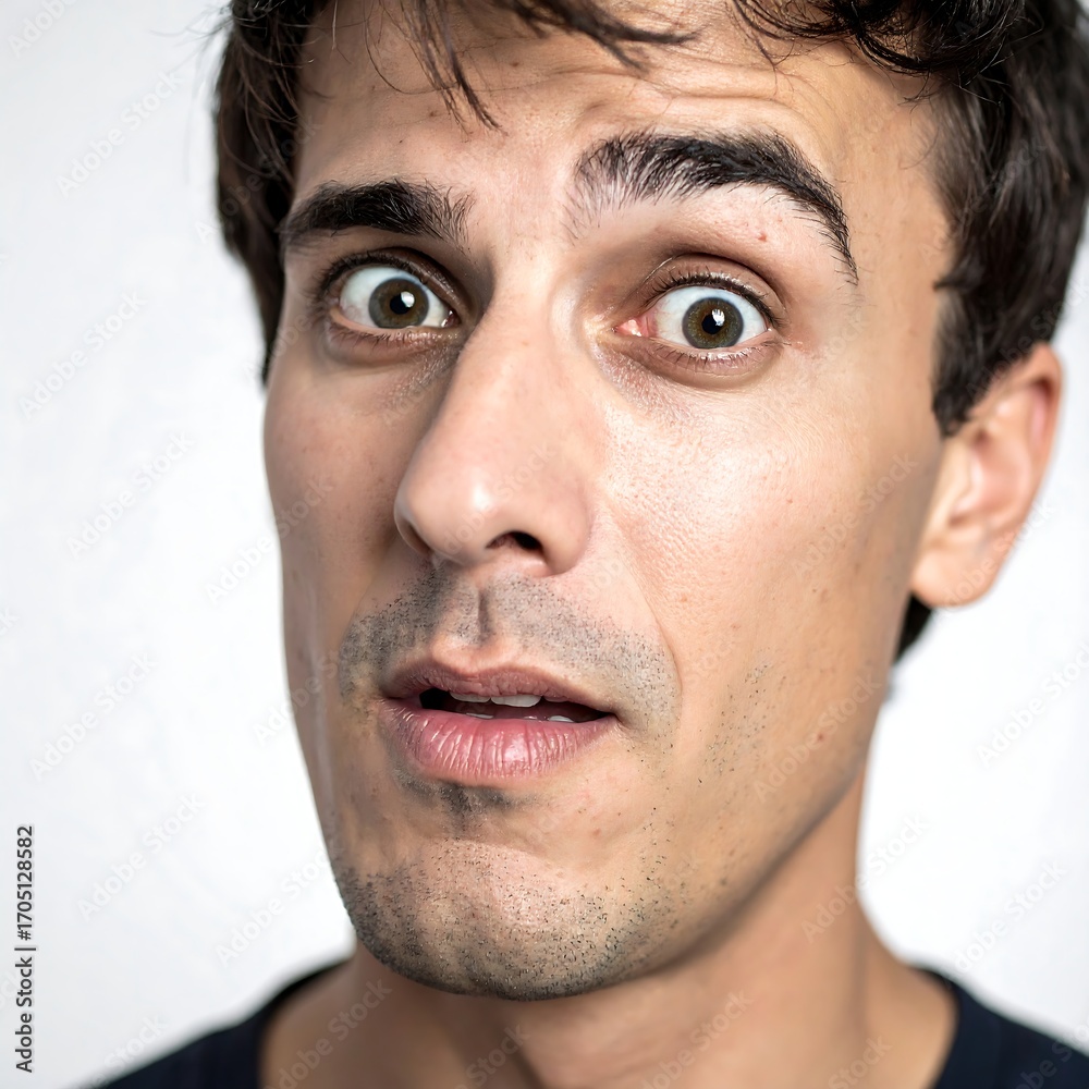 Obraz premium Close-up man surprised expression