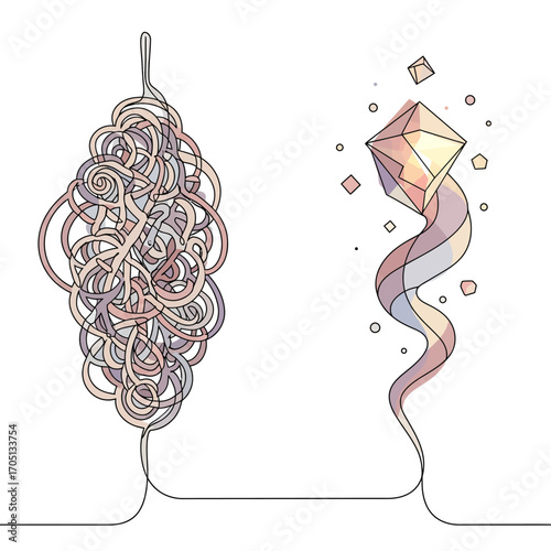 Strategic Clarity: Untangling Complex Problems into Brilliant Solutions Vector Illustration