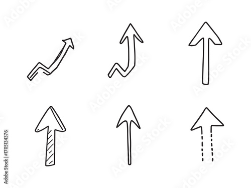 Upward trending arrow doodle showing growth and progress