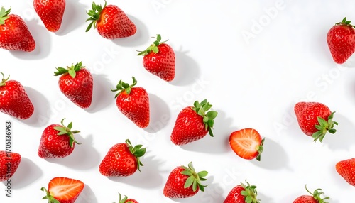Wallpaper Mural Juicy red strawberries with natural green tops high resolution photo Torontodigital.ca