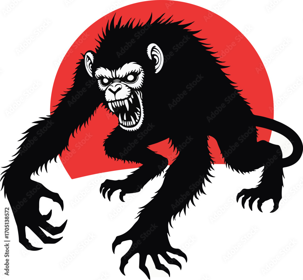 Obraz premium monkey vector illustration