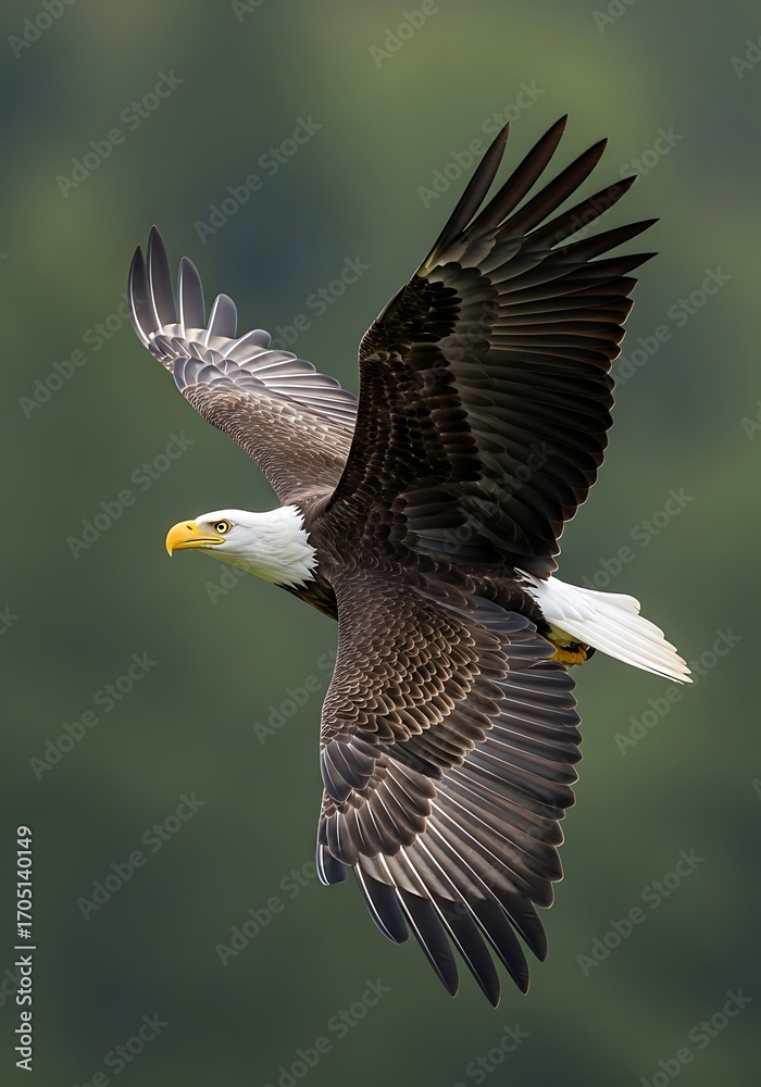Naklejka premium Majestic Bald Eagle Soaring High.