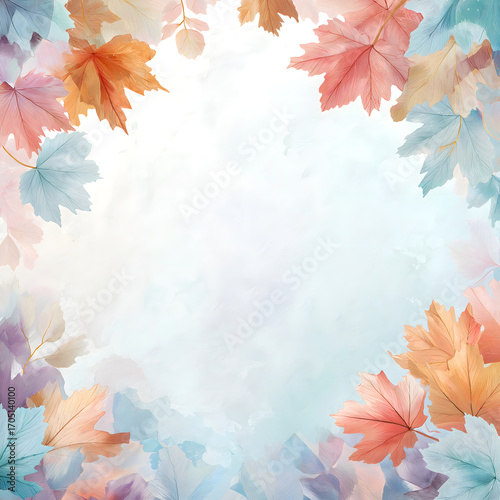 Delicate watercolor cover with autumn maple leaves