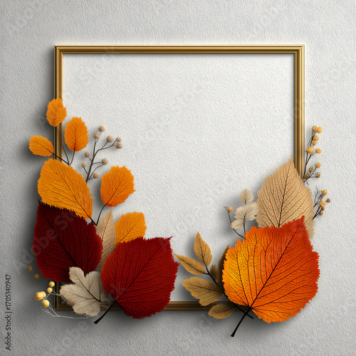 Delicate watercolor cover with autumn maple leaves