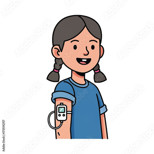 Child Wearing a Medical Monitoring Device on Arm