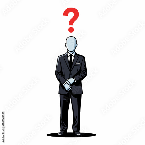 Vector Illustration of Mysterious Man with Hidden Identity
