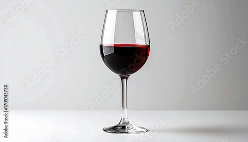Elegant Studio Photo of a Full Glass of Red Wine