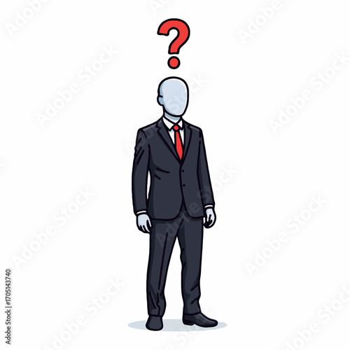 Vector Illustration of Mysterious Man with Hidden Identity