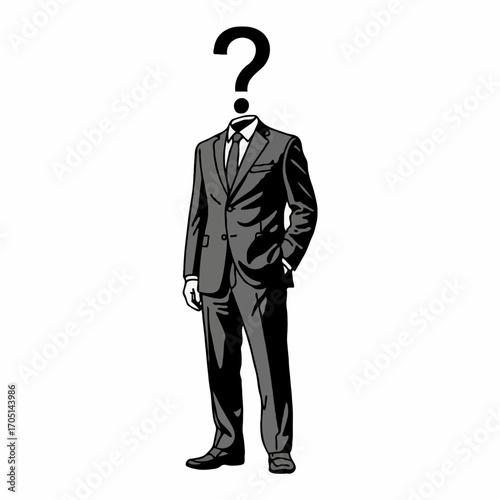 Vector Illustration of Mysterious Man with Hidden Identity