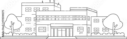 학교 건물 일러스트