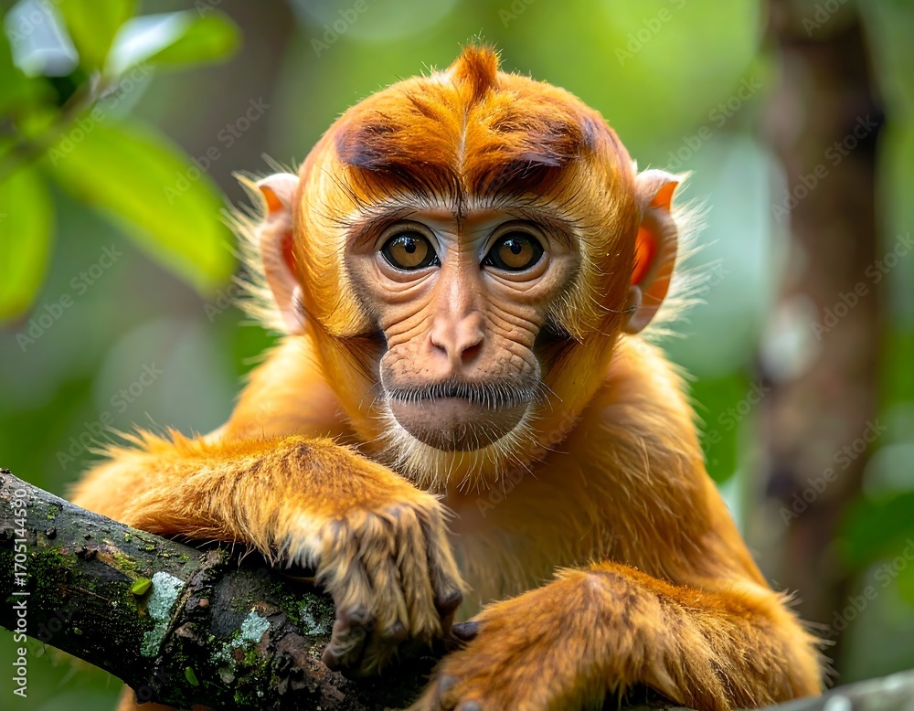 Fototapeta premium Close-up of a young monkey