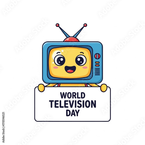 Celebrating World Television Day with Cartoon Character