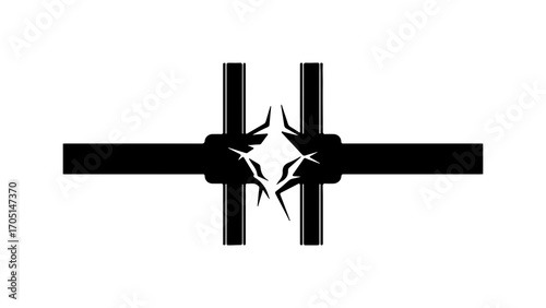 Fractured cross with transparent background