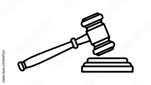 Gavel and sound block with transparent background