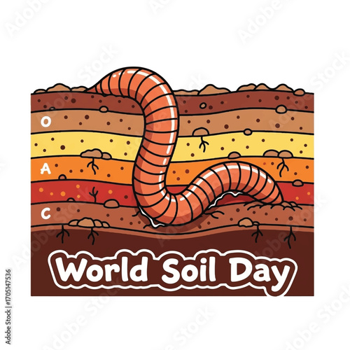 Celebrating World Soil Day with a Worm Illustration