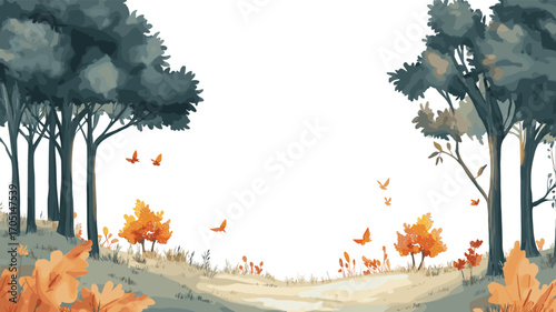 Black Forest. Black Forest watercolor vector illustration