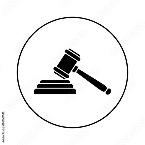 Gavel and sound block with transparent background