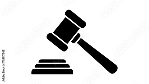 Gavel and sound block with transparent background