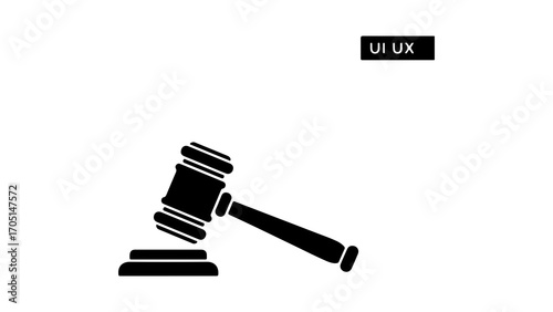Gavel and sound block with transparent background